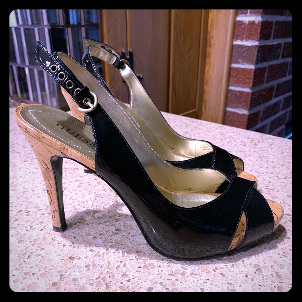 Guess Black Heels/Sandals - Like New - Wore Once
